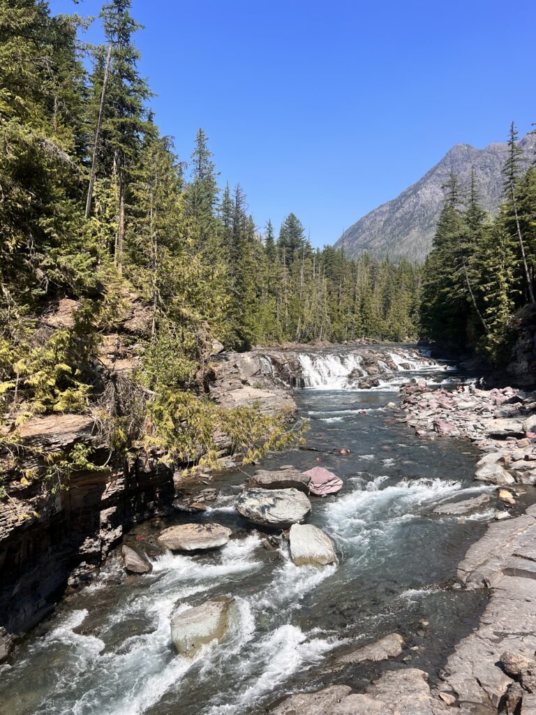 McDonald Falls Overlook in Glacier National Park Montana