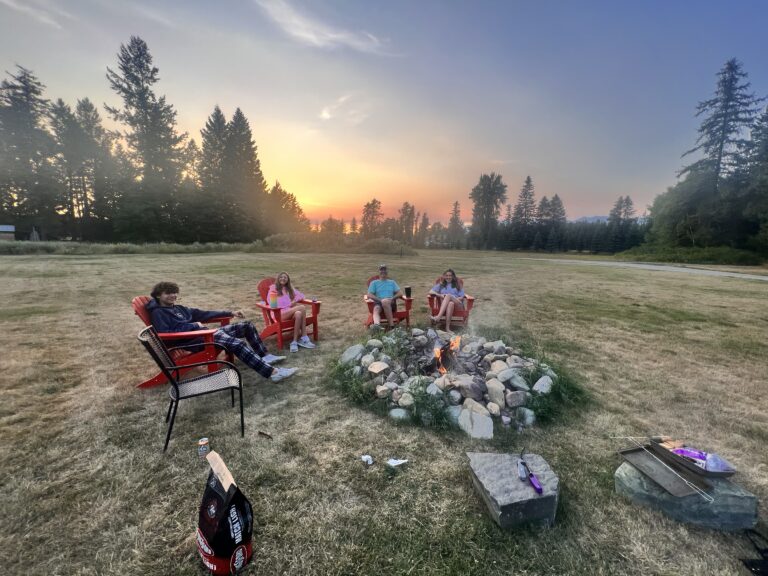 Campfire at Airbnb in Columbia Falls Montana