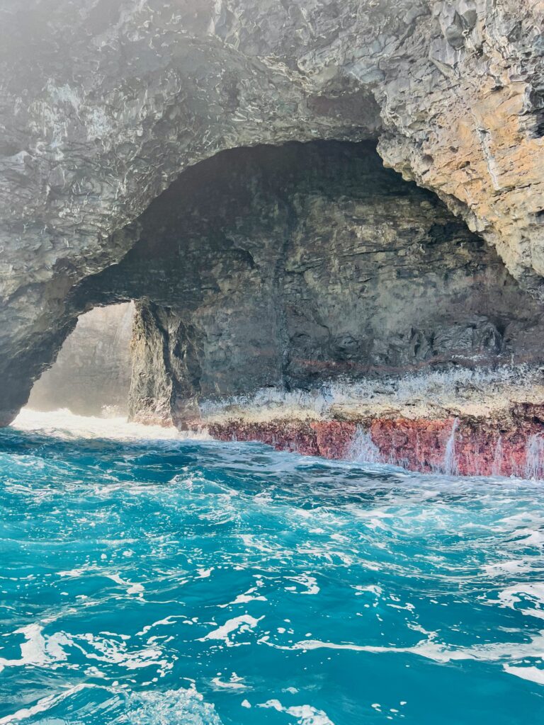 Sea cave in the Na Pali Coast in Kauai
