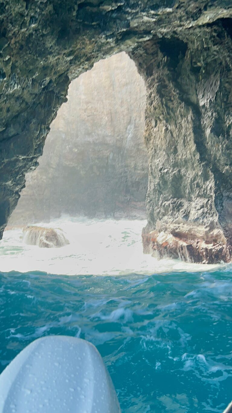 Sea cave that our boat tour drove into along Na Pali Coast in Kauai