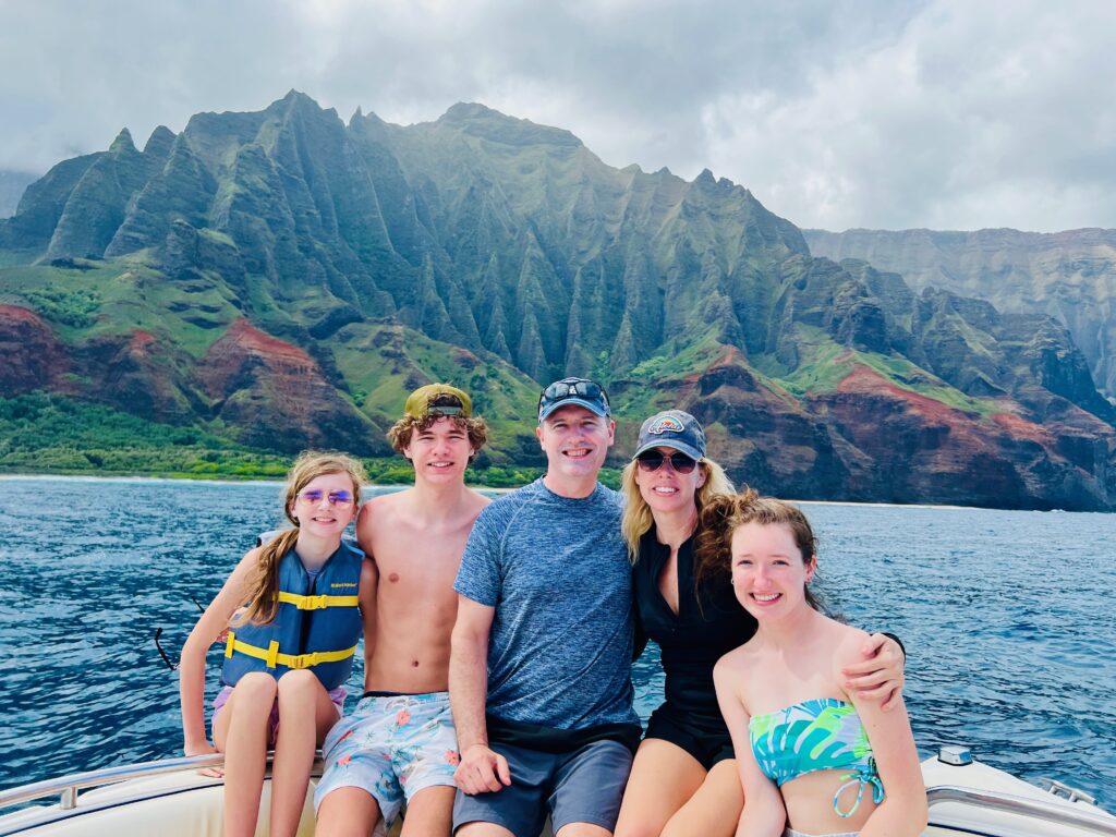 My family on our incredible Na Pali Coast boat tour