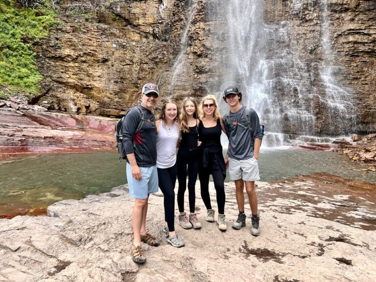 Postcards From Carrie Family at Virginia Falls Waterfall in Glacier National Park, Montana