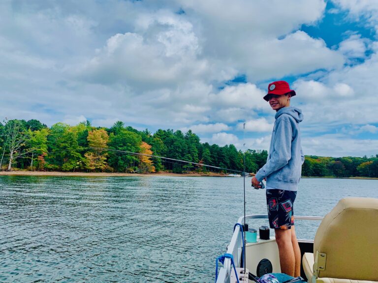 Fishing on Deep Creek Lake in the fall