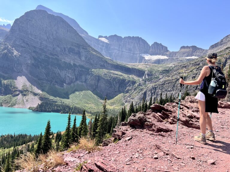 Postcards From Carrie looking at Grinnell Lake from trail