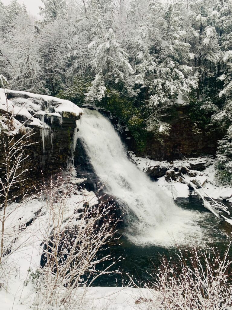 Swallow Falls in the snow, Deep Creek, Maryland