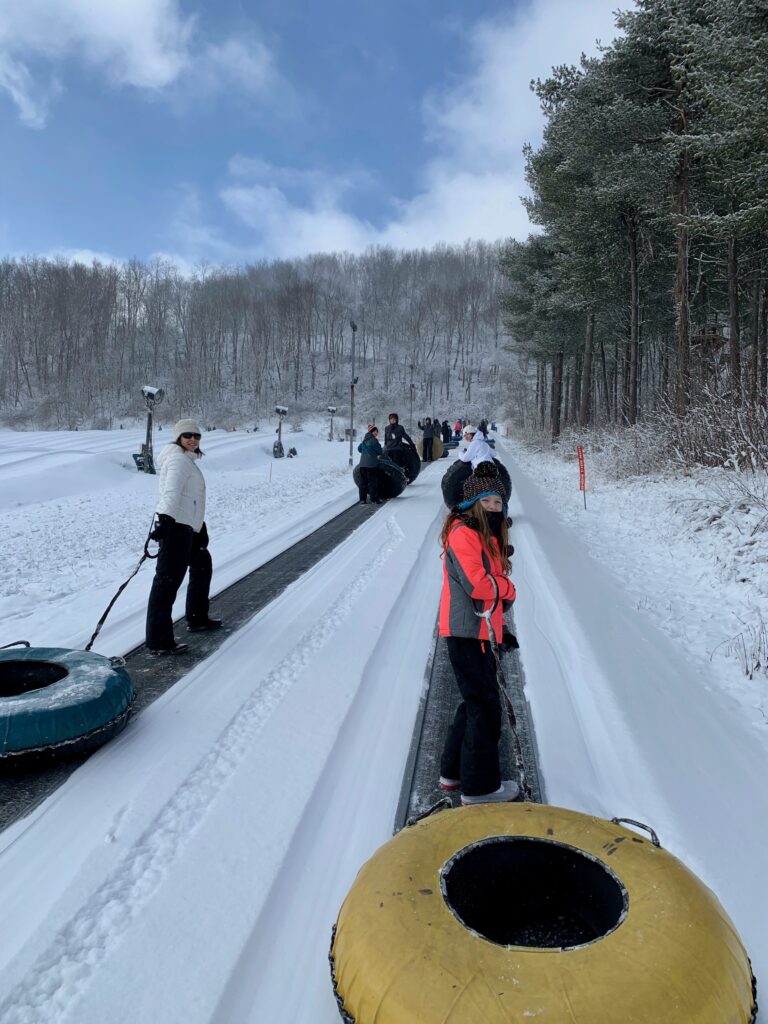 Snow Tubing at Wisp Resort in the winter at Deep Creek Lake