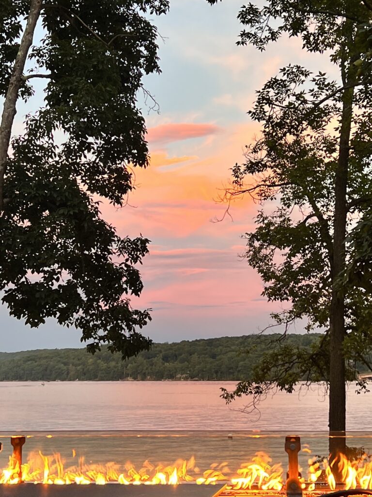 colorful sunset at Firewater Restaurant Deep Creek