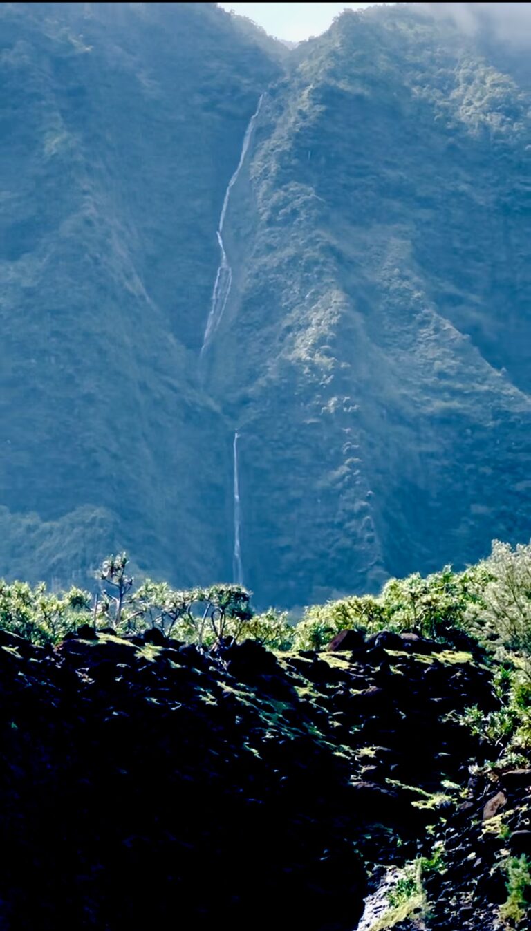 Tallest waterfall in Kauai along the Na Pali Coast