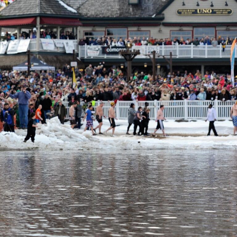 Deep Creek Dunk during winter in Deep Creek Lake