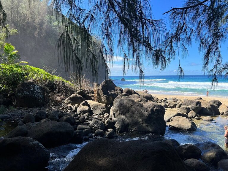 Hanakapi'ai Beach on the Kalalau Trail in Kauai