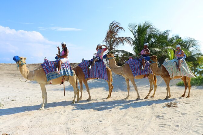 Camel Rides are a fun thing to do for teen families in Cancun Mexico