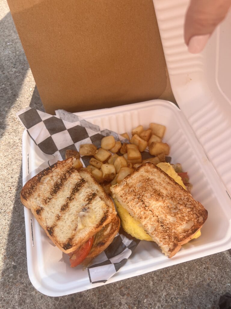 Breakfast sandwich in line at CMA Fest in Nashville TN