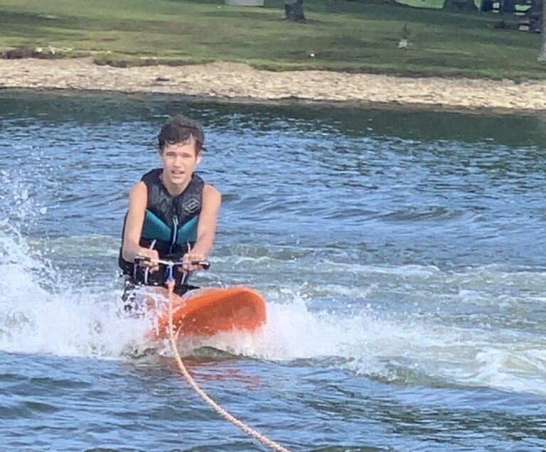 Kneeboarding in Deep Creek Lake, Maryland