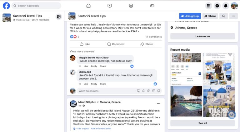 Use Facebook groups to help plan your stress free family vacation