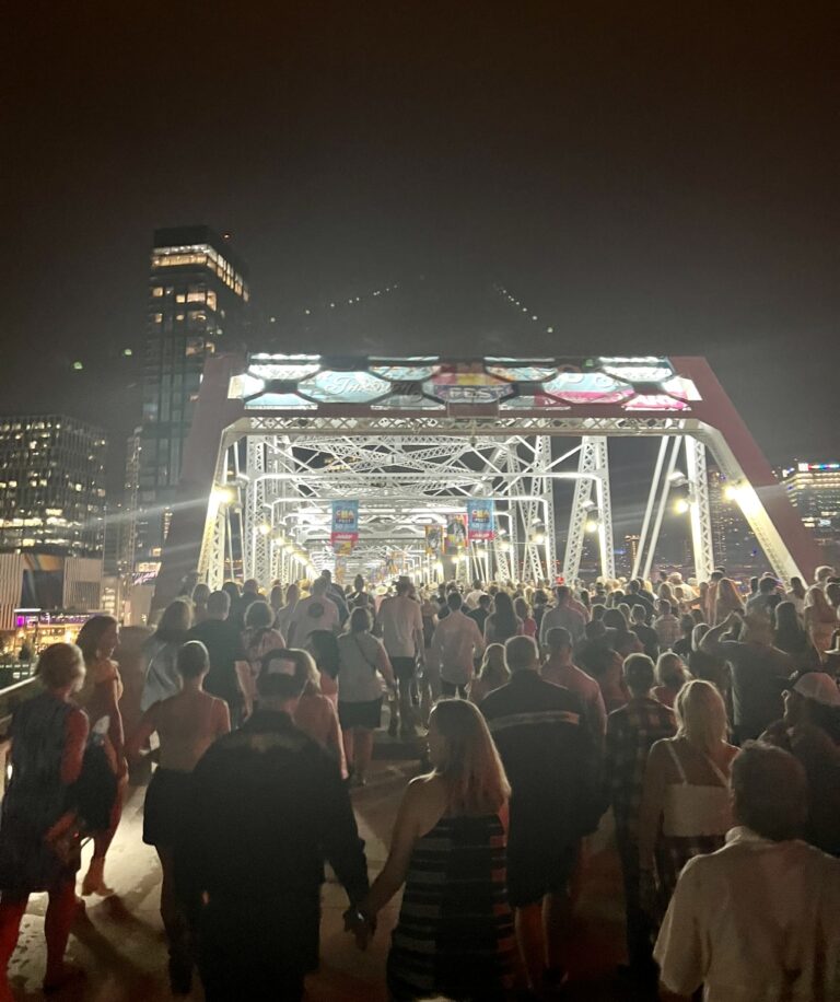 Pedestrian bridge at cma fest in Nashville, tn