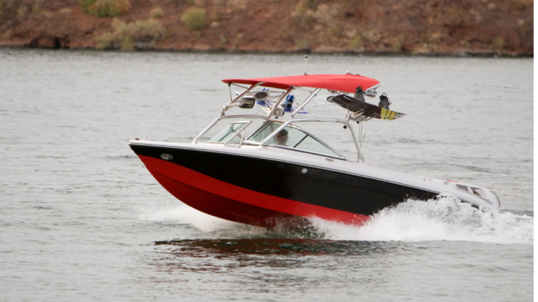 Ski boat in Deep Creek Lake Maryland