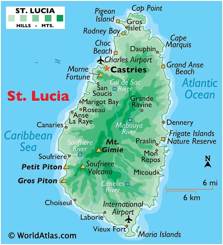 Map of St. Lucia