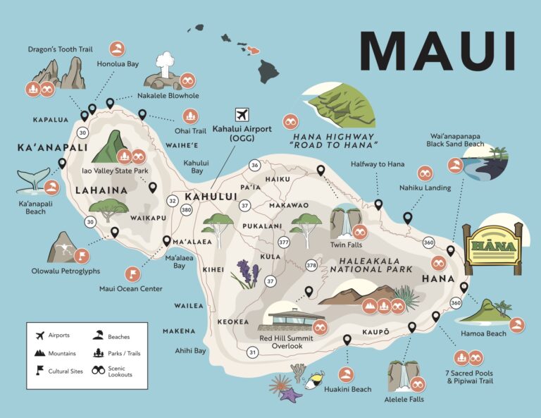 map of Maui by Shaka Guide