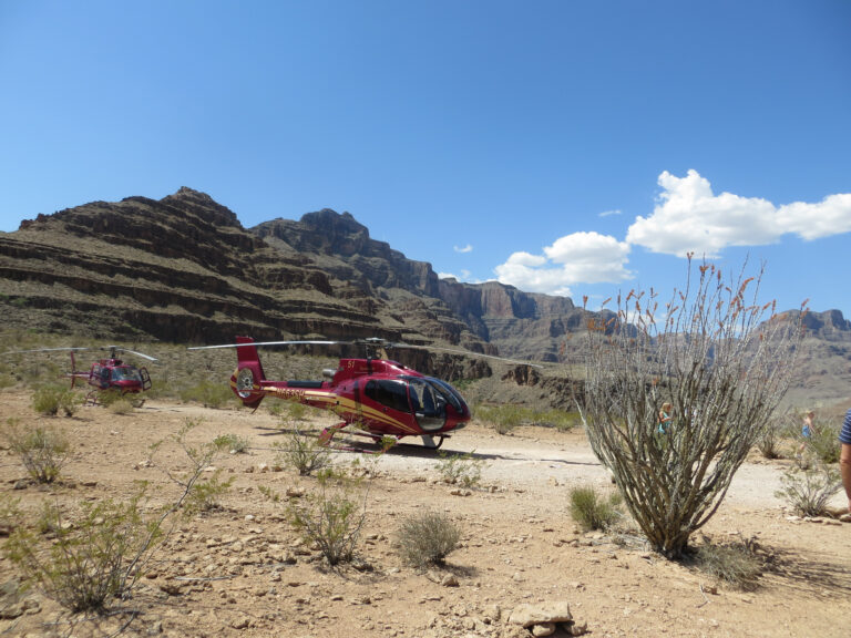 Helicopter Landing on Grand Canyon Floor