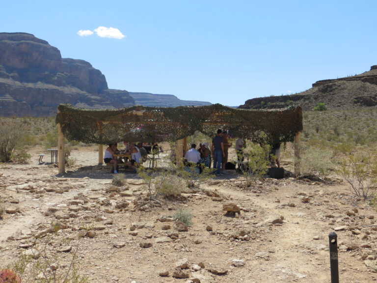 Champgane Picnic on the floor of the Grand Canyon