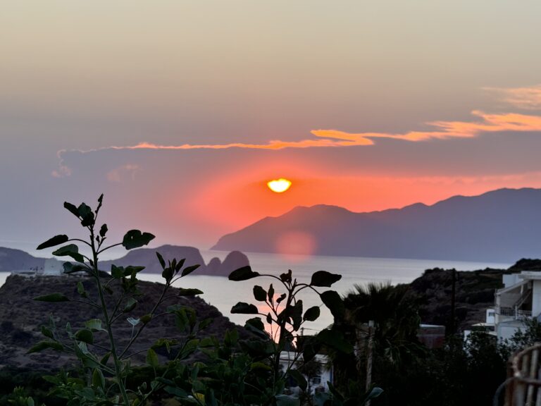 Sunset at Bariello Restaurant in Milos, Greece