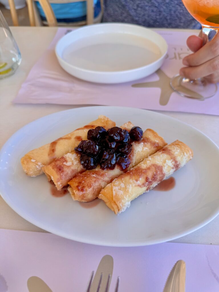 Lunch at Psaravolada restaurant in Milos Greece
