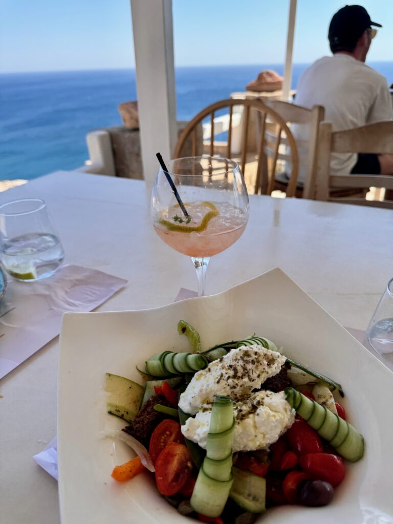 Lunch at Psaravolada restaurant in Milos Greece
