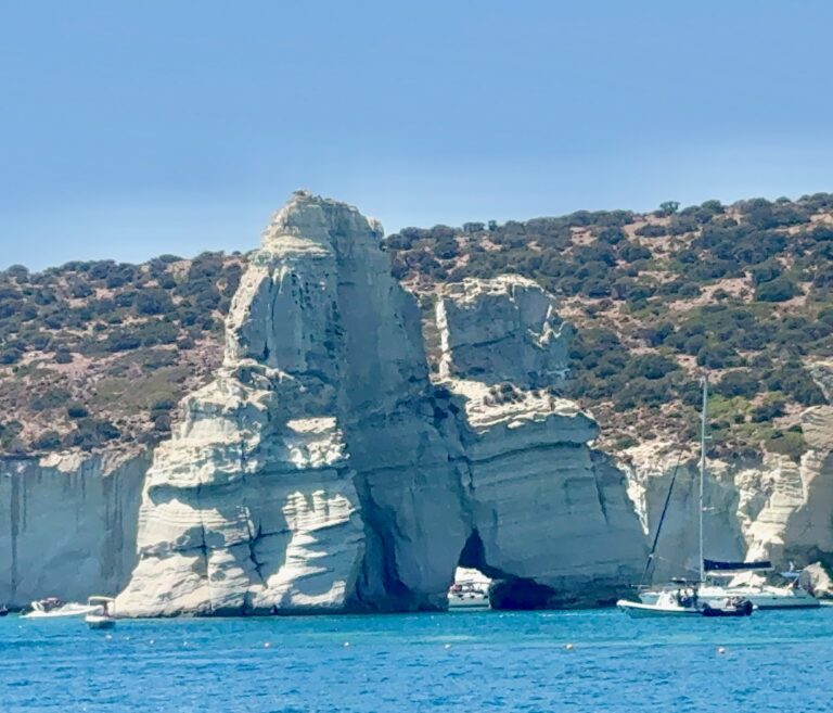 Kleftiko rock formations in Milos Greece