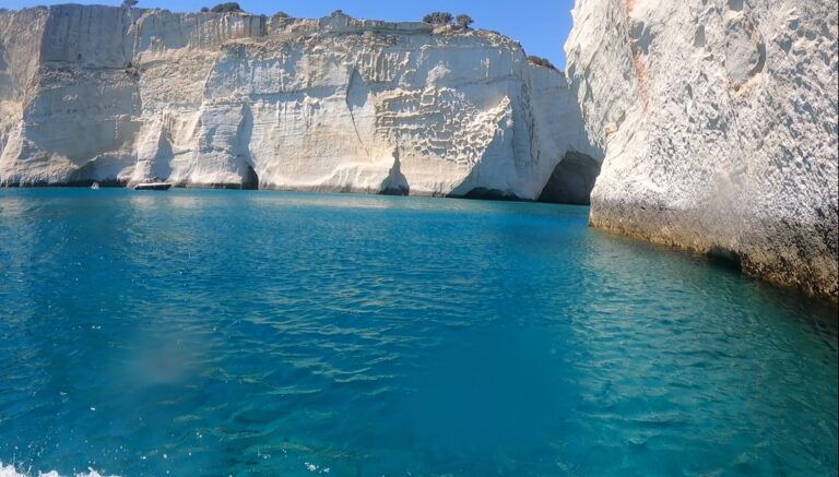 sea caves in Milos, Greece