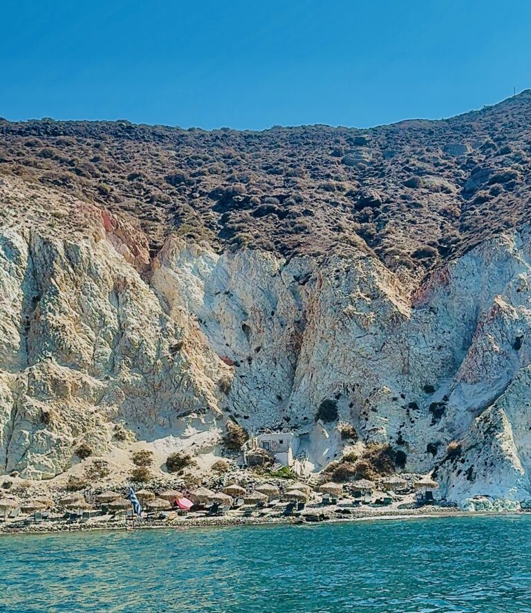 White beach in Santorini, Greece