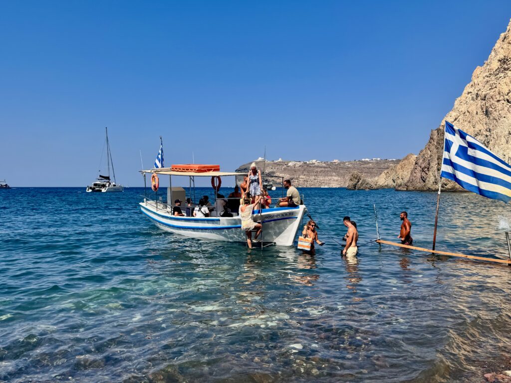 Hop-on Hop off water taxi in Santorini, Greece