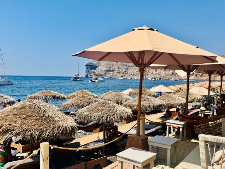 Black Beach in Santorini, Greece