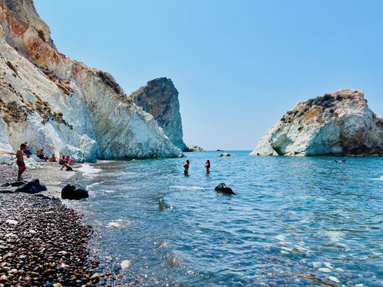 White beach in Santorini, Greece
