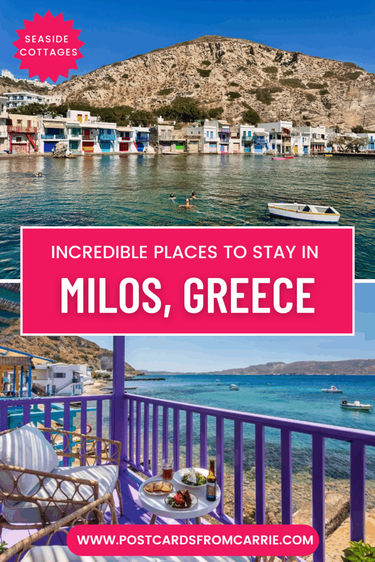 Klima's colorful boathouse vacation rentals in Milos Greece