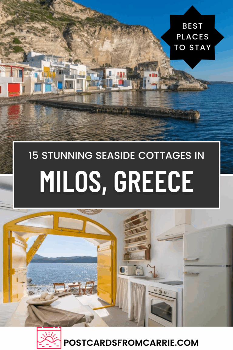 Klima's colorful boathouse vacation rentals in Milos Greece