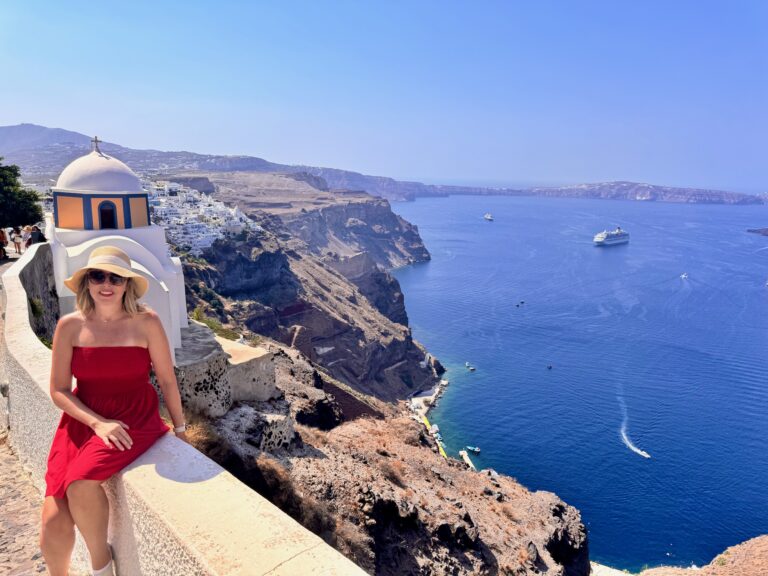 Fira on the Caldera in Santorini Greece