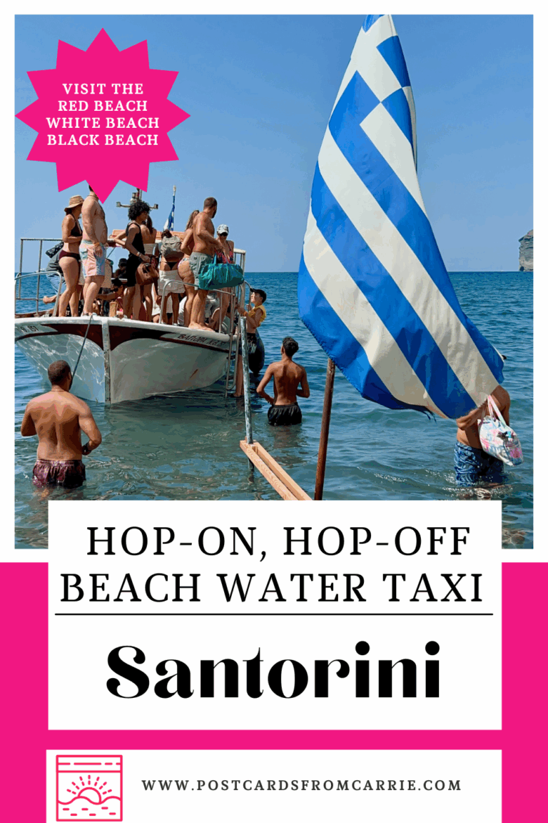 Hop-On, Hop-Off beach water taxi in Santorini, Greece