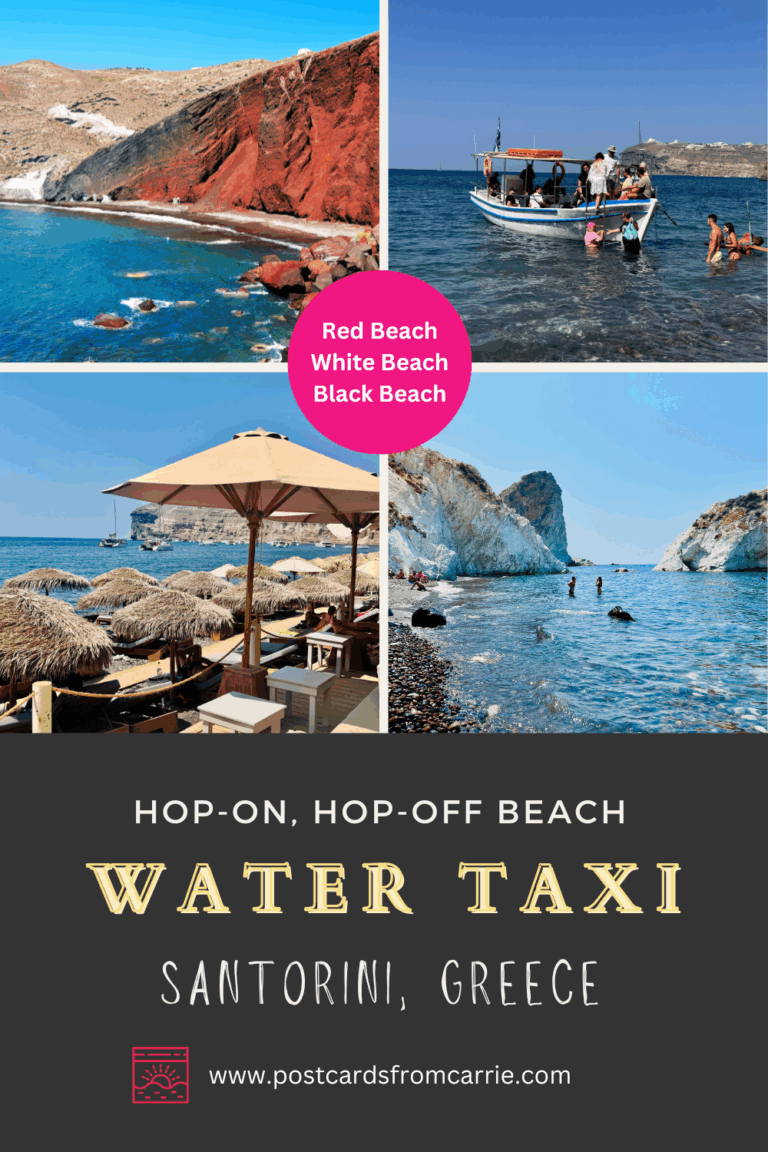 Hop-On, Hop-Off beach water taxi in Santorini, Greece