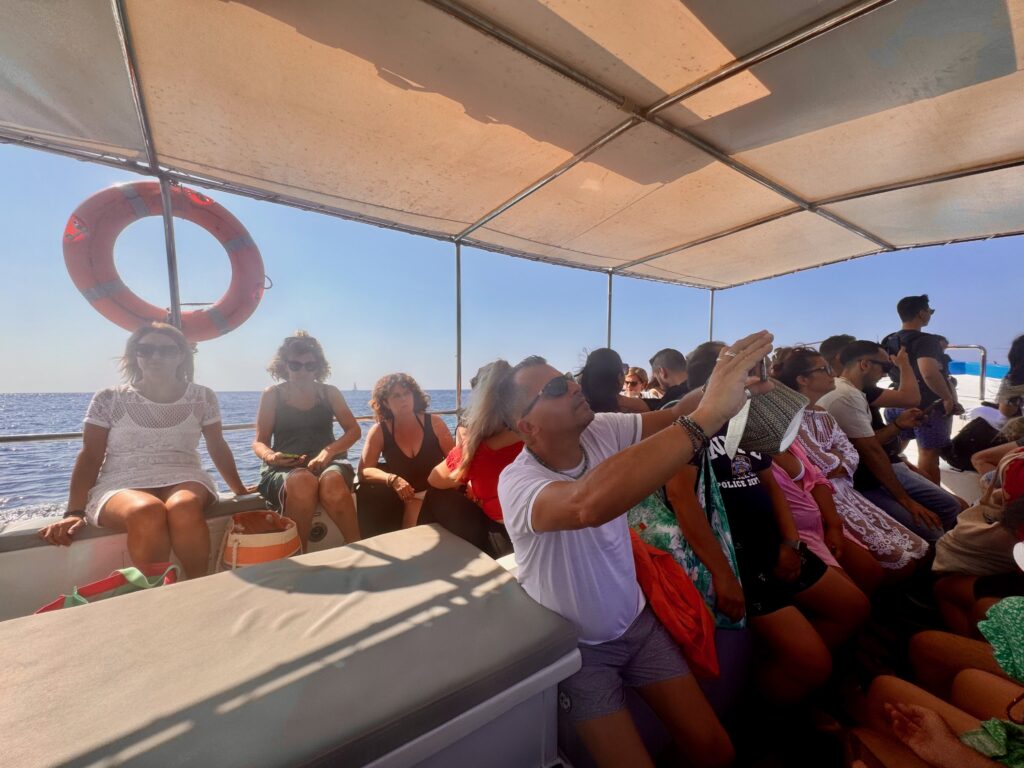 Santorini Greece beach water taxi