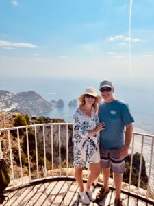 views of Faraglioni rocks from Monte Solaro in Capri Italy