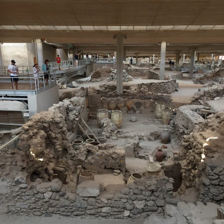 Akrotiri Archaeological Site in Santorini, Greece